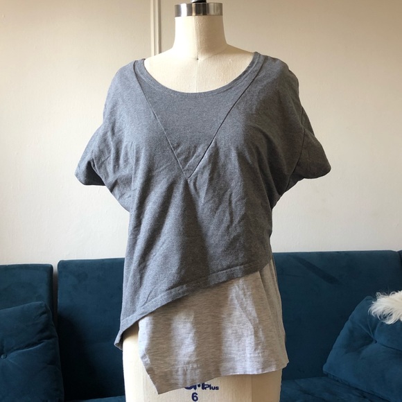elegantees Tops - Elegantees Eco-tee asymmetrical gray small